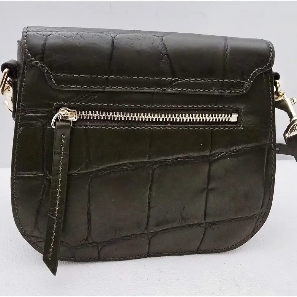 DOONEY & BOURKE Denison SADDLE FLAP Leather Crossbody Olive Green $358